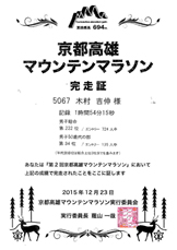 2015年12月23日　京都高雄マウンテンマラソン